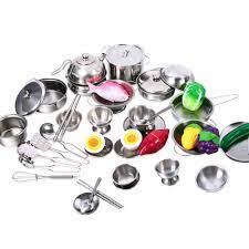Kitchen set for dinner 078. 25pcs Stainless Steel Tableware Kids Baby Kitchen Toys Cooking Cookware Kitchen Suit Figures Pretend Play Toys For Children Buy At The Price Of 18 97 In Aliexpress Com Imall Com