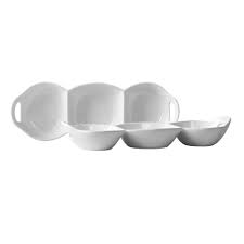 Blanc De Blanc 3 Section Condiment Divided Serving Dish Set Of 2 Serving Dishes Set Condiment Sets Divided Serving Dishes