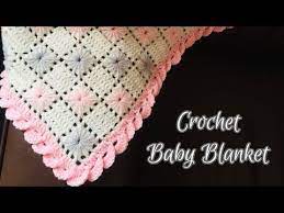 Easy Crochet Baby Blanket With Waves Border Youtube Easy Crochet Baby Blanket Crochet Throw Blanket Baby Blanket Crochet