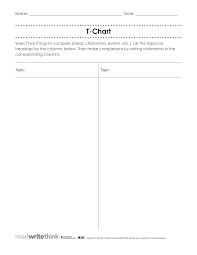 T Chart For Kindergarten Templates At Allbusinesstemplates