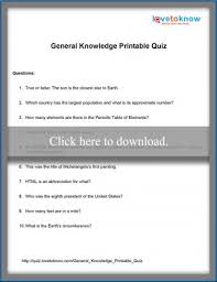 If you like to take quizzes, you are not alone. General Knowledge Printable Quiz Lovetoknow