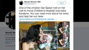 As revealed on twitter, gadot wore the dc hero's full outfit while visiting inova children's hospital in annandale, virginia this. The Hill On Twitter Gal Gadot Visits Virginia Children S Hospital In Wonder Woman Costume Https T Co Wg4rhujqud