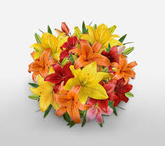 Sending smiles to family & friends in mexico is easy with our truly original flowers, plants and gifts, perfect for birthdays, anniversaries and. Mexican Fiesta Mixed Asiatic Lilies Bouquet Send Flowers International To Mexico Flora2000