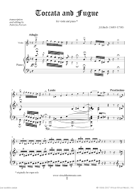 Toccata And Fugue In D Minor Cello Sheet Music Bach Toccata And Fugue In D Minor Bwv 565 Sheet Music For Violin And Piano Sheet Music Virtual Sheet Music Music