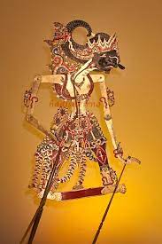 Wayang Kulit Gatotkaca Solo Lukisan Kaca Seni Tradisional Foto Langka