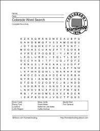 Geography For Homeschoolers Word Find Colorado Homeschool