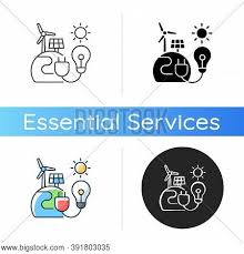 Icons are little graphical elements on a website that help the user in navigating through the pages. Energy Sector Icon Vector Photo Free Trial Bigstock