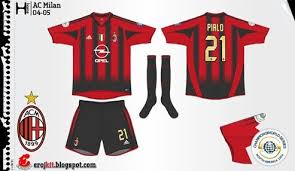 Ac Milan Home Kit For 2005 06 Ac Milan Milan Football