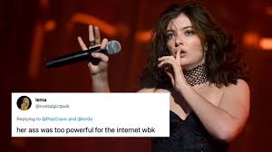 One doesn't have her butt. Lorde Fans Are Having Their Twitter Accounts Nuked For Sharing Her New Single S Cover Art