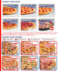 Try our new chili cheese burst crusts and bbq cheese burst crusts today and give your tastebuds a burst of flavour for the same surcharge. Dominos Com My Malaysia Web Critique