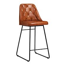 Modern bar & restaurant stools available for next day delivery. Genuine Tan Leather Seat Bar Stools