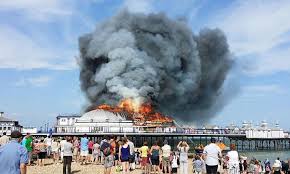 Fire investigators were due to return to eastbourne pier this morning in a bid to find out what started a blaze that ripped through the historic. 140 Years Of History Destroyed Eastbourne Pier Reduced To A Shell By Massive Blaze Watched From Beach By Horrified Holidaymakers Daily Mail Online
