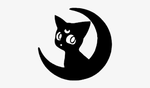 Though the human characters of sailor moon are arguably some of the most popular, that doesn't mean that their feline companions are any less deserving of the spotlight. Picsart Sticker Sailormoon Cat Luna Cute Moon Catmoon Sailor Moon Luna Stencil 409x403 Png Download Pngkit