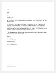 An employment offer letter is a letter written to a person preferably to someone who will soon be looking for employment, offering a job position. Job Offer Letter Samples Download Word Excel Templates