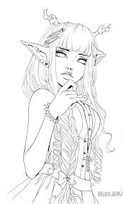Oni Girl Ii Lineart Art Drawings Art Drawings Sketches Art Sketches