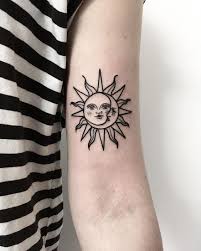 Simple Sun And Moon Tattoo Design For Girls Sun Tattoos Tattoos Moon Tattoo