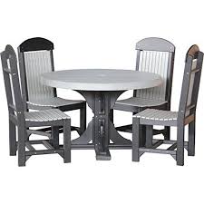 Luxcraft Recycled Plastic 4ft Round Table Set With 4 Chairs Table Furniture Design Outdoor Furniture Sets