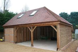 Open Fronted Wooden Garage With Logstore Plans De Grange Ports De Voiture Abri De Jardin
