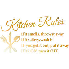 Gold Chrome Mirror 22 X 13 Kitchen Rules Art Home Mural Vinyl Wall Art Inspirational Quotes And Saying Home Decor Decal Sticker Walmart Com Walmart Com