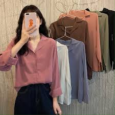 Watch popular content from the following creators: Ins Korean Womens Button Up V Neck Shirts Long Sleeve Blouse Casual Office Lady Tops Shopee Malaysia