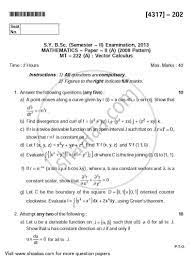Read complete article on vector calculus for download the pdf now!full description. Vector Calculus 2013 2014 B Sc Mathematics Semester 4 Sybsc Question Paper With Pdf Download Shaalaa Com