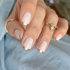 Nail • spa located in pentcton, bc 31 Cool French Tip Nail Designs Stayglam French Tip Nail Designs Gold Tip Nails Gold Nails