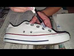 Chucks Converse Mit Textilfarbe Weiss Glitter Perlmut Youtube Textilfarbe Converse Herren Accessoires