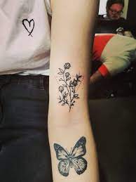 Butterfly Tattoo Floral Tattoo Dot Work Black Flowers Tattoo Floral Tattoo Flower Tattoos
