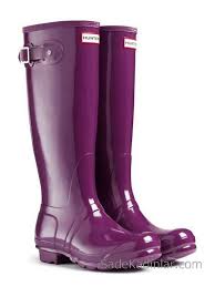 Yagmur Cizmesi Mor Sade Ve Sik Hunter Boot Hunter Yagmur Botu Kadin Bot Modelleri