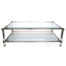 Fashionable sleek living room furniture. A Chic French 1970 S Pierre Vandel Nickel Glass And Lucite Rectangular Coffee Table