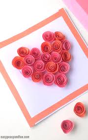 We chose violet for the flowers and yellow for the center. Rose Filled Heart Card Easy Peasy And Fun
