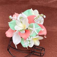 Check spelling or type a new query. Bridesmaid Beach Wedding Bouquets Fake Calla Lilies Starfish Vanrina