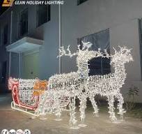 Diwali Festival Customized LED 3D Motif Metal Craft Deer Outdoor Waterproof  IP65 Shopping Mall Holiday Christmas Decoration Light