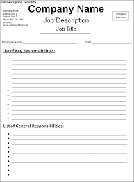 Job Description Template Job Description Template Job Description Template Word