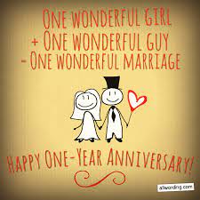 First Anniversary Wishes For A Husband Wife Or Couple Happy First Wedding Anniversary Happy One Year Anniversary Anniversary Wishes For Sister