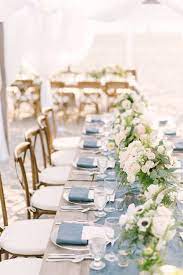 A wedding is a glamorous show, which the dining tables should reflect. Beachside Wedding At Hotel Del Coronado Blue Wedding Decorations Wedding Reception Tables Blue Themed Wedding