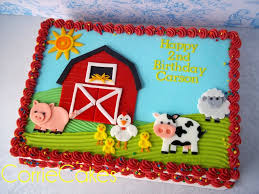 2nd Birthday Baby Shark Rectangle Cake A Cute Farm Cake From Corriecakes Just Love Her Work Farm Birthday Cakes Farm Themed Birthday Party Barnyard Birthday Party