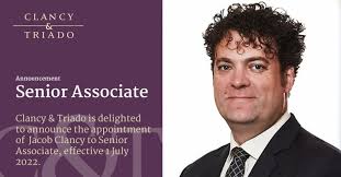 We are delighted to announce the promotion of Jacob Clancy as a Senior  Associate of the firm. Congratulations Jacob.