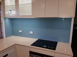 See stonewashed blue in a roomset. Coloured Splashbacks To Suit Your Design Style And Specifications Graphic Glass Services