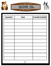 Zoom Meeting Free Printables In 2020 Free Printables Password Printable Resource Library
