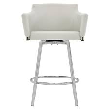 Dusty White Swivel Counter Stool El Dorado Furniture Padded white faux leather seat & backrest.