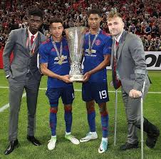 Shaw, who is thought to be a target for jurgen klopp at liverpool, only made 11 premier league appearances this season. Luke Shaw On Twitter The Boys Celebrating The Europa League Win Tonight Champions Mufc