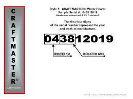 craftmaster water heater age building intelligence center