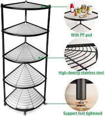 Us $ 6.5 / piece min. Winterworm 5 Tier Metal Corner Shelf Black Carbon Steel Kitchen Corner Shelf Pot Storage Rack For Home Office Kitchen Organizer Corner Shelves Home Kitchen Fcteutonia05 De