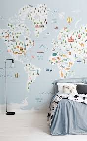 Follow the vibe and change your wallpaper every day! Cartoon Blue Grid Paper Map Wallpaper Mural Hovia Uk Childrens Bedroom Wallpaper Kids Bedroom Wallpaper Cool Kids Bedrooms
