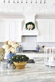 Christmas Kitchen Island Decor Ideas For Chinoiserie And Blue And White Lovers Love The Poinsettia Cry Christmas Kitchen Decor Bamboo Decor Christmas Kitchen