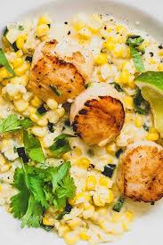 Pan Seared Scallops With Sweet Corn And Chiles Recipe Simplyrecipes Com Recipe Scallops Seared Pan Seared Scallops Corn Dishes