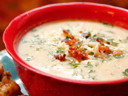 Cheesy Cauliflower Soup Recipe Food Network Recipes Cauliflower Soup Recipes Recipes