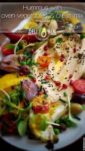 Hummus Mit Gebackenem Gemuse Kresse Mix Vegan Rezept Rezepte Gesunde Rezepte Essen Gerichte