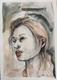 Day-10, Direct watercolour with brush. A hill station in India